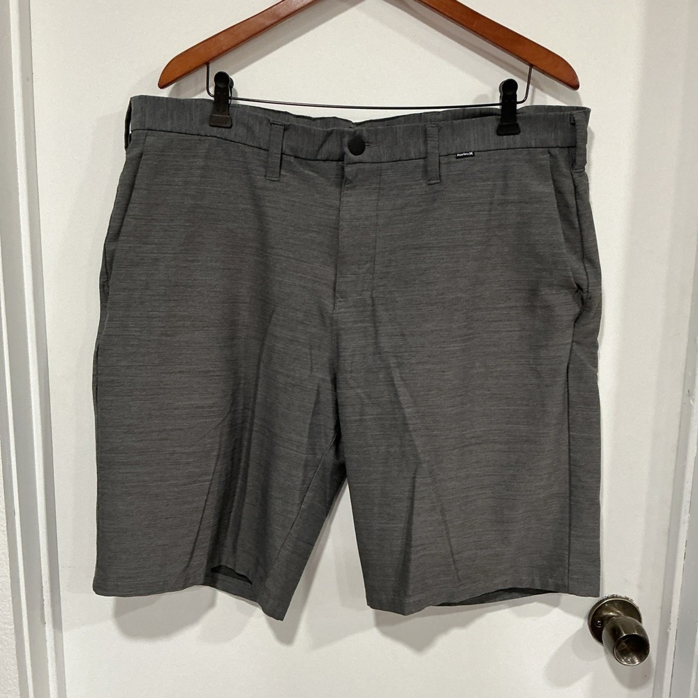 Hurley Dri-FIT Cutback Chino Shorts, Gray, Men's 38, 10.5" Inseam, Beach, Golf